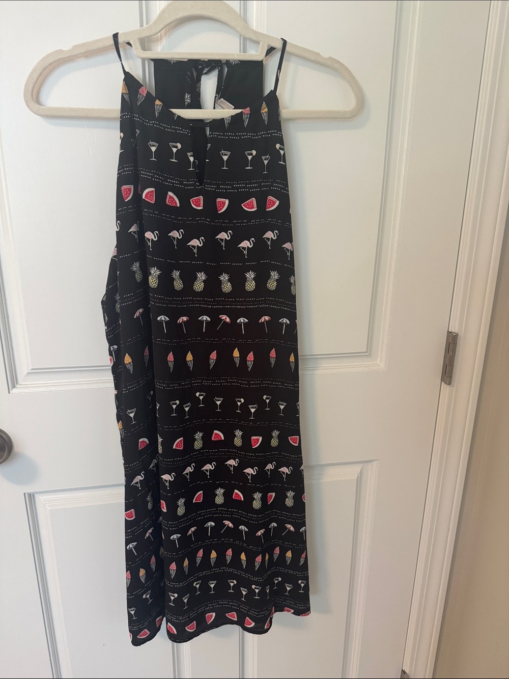 Fun Black Tropical Print Summer Dress by Finn & Grace
